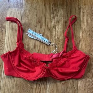 SKIMS fits everbody lace unlined Demi bra, Cayenne size 34C